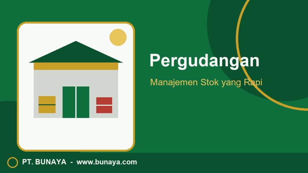 Ilustrasi gudang dan manajemen stok barang